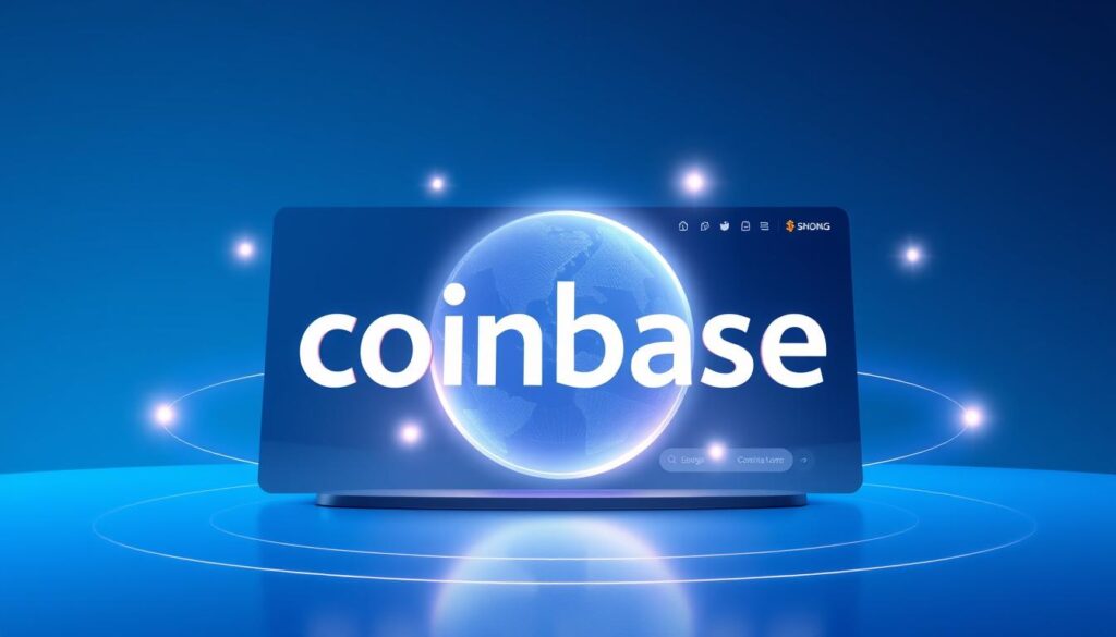 A modern, sleek and visually captivating illustration of the Coinbase cryptocurrency platform. A large, shimmering Coinbase logo takes center stage, surrounded by a minimalist yet sophisticated interface showcasing the platform's key features. The background is a cool-toned gradient, creating a sense of depth and highlighting the company's bold and innovative branding. Subtle lighting effects cast a soft, ethereal glow, evoking a sense of trust and reliability. The overall composition is balanced and visually striking, perfectly reflecting Coinbase's status as a leading player in the digital asset space. Fund Orbit